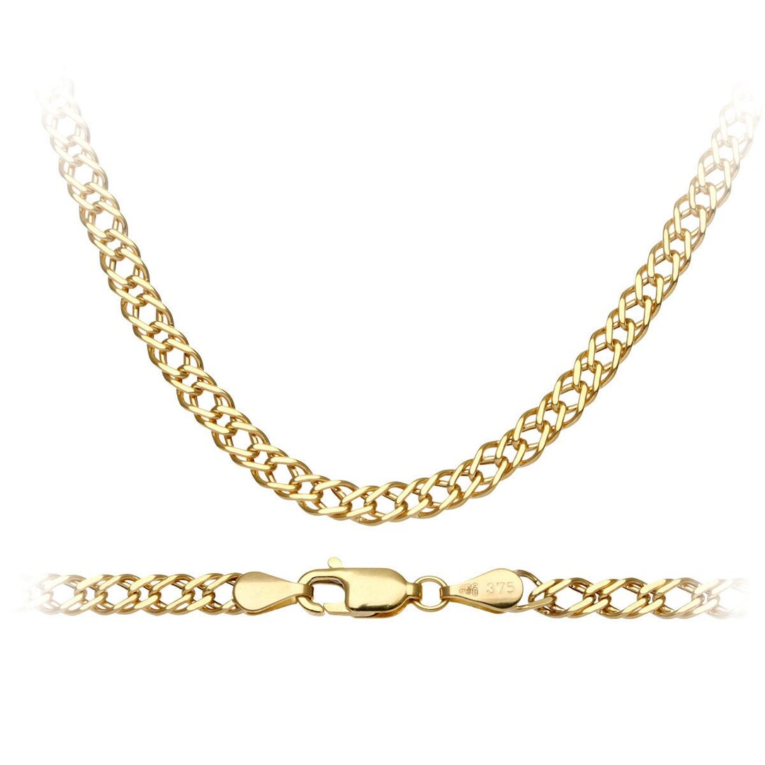 9ct Yellow Gold 16 Inch Double Curb Chain Necklace 3.5mm - Etsy