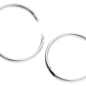 Sterling Silver Hinged Sleeper Earrings - 12mm Diameter