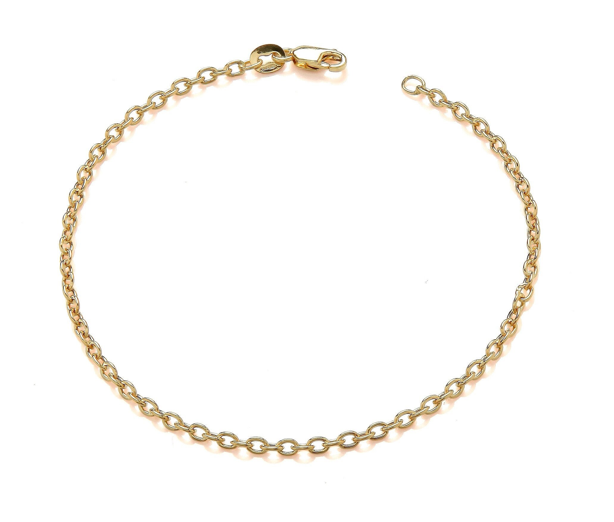 9ct Yellow Gold Belcher Bracelet 7.5 INCH 2mm WIDE Etsy