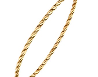 9ct Yellow Gold Ladies Bangle - Twisted Design