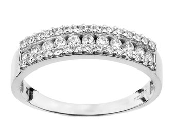 9ct White Gold 0.50ct Channel Set Eternity Ring - sizes J to U