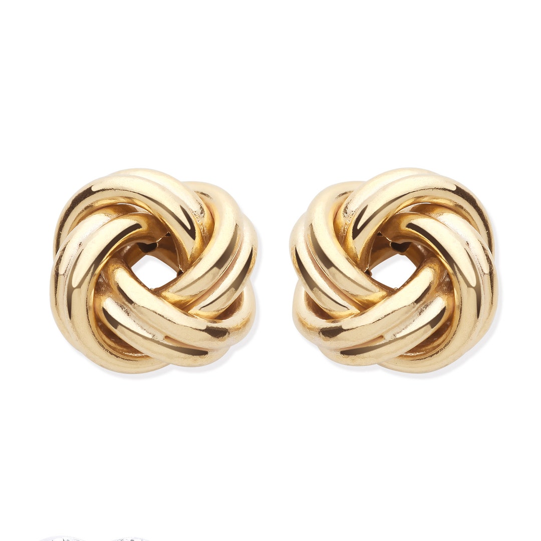 9ct Yellow Gold Celtic Love Knot Stud Earrings - Etsy UK