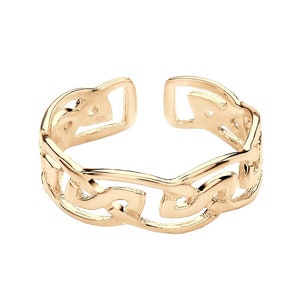 9ct Yellow Gold on Silver Celtic Toe Ring - Adjustable
