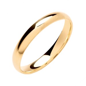 9ct Yellow Gold 3mm D Shape Wedding Band Ring size J K L M N O P Q R S T