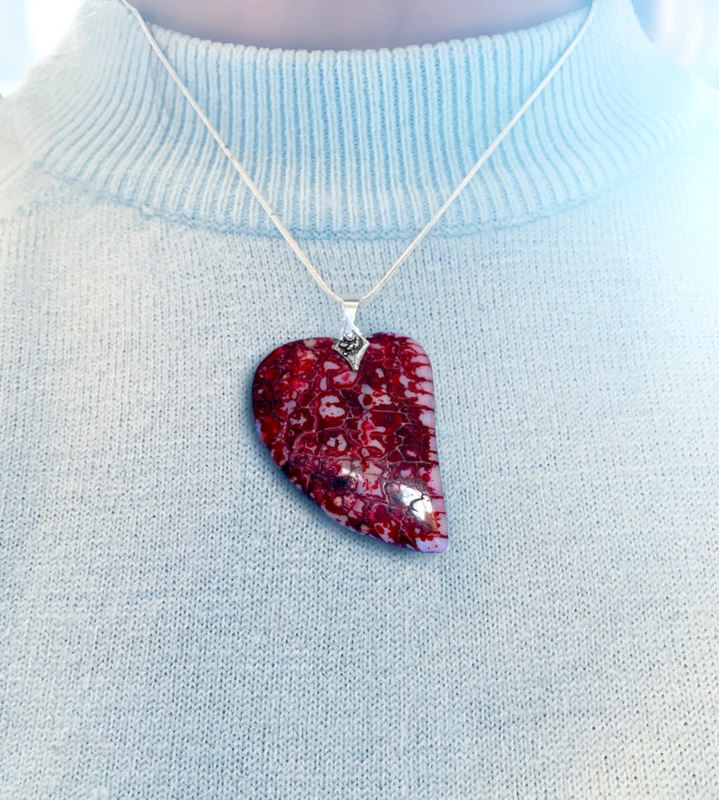 Troubled Heart pendant with bail and chain