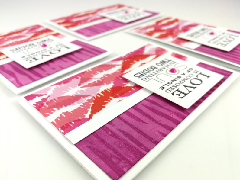 Engagement Party Invites Romantic Card Pink Cards Valentines Card Lip Card Blank Note Card Set Blank Card Engagement Card