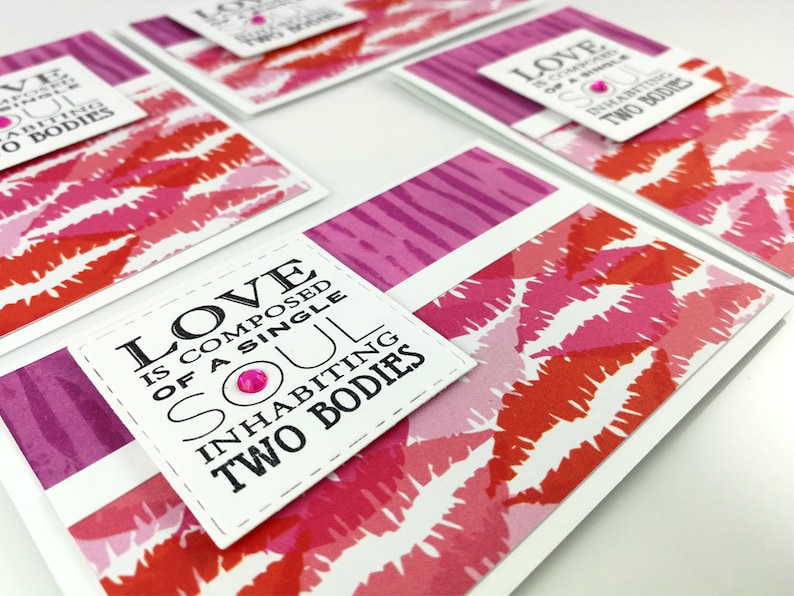 Engagement Party Invites Romantic Card Pink Cards Valentines Card Lip Card Blank Note Card Set Blank Card Engagement Card