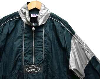 80s reebok throwback classic style vintage windbreaker jacket