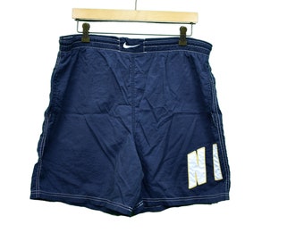 Size Medium Vintage 80s 90s Active Energy Blue Nylon Elastic Stretch Shorts