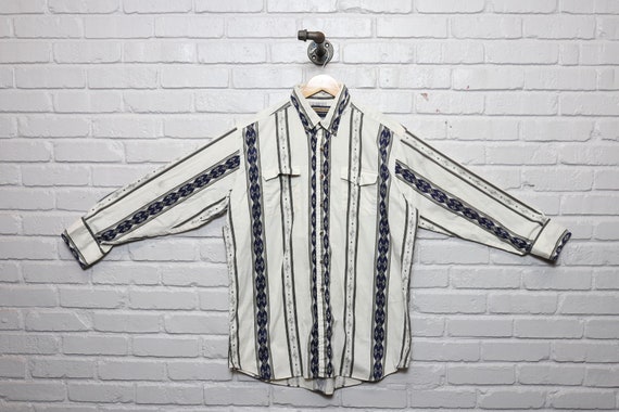90s panhandle slim southwestern stripe shirt size… - image 1