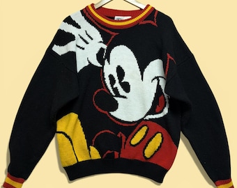 Vintage Mickey Mouse Big Character 90s Sweater Size Medium