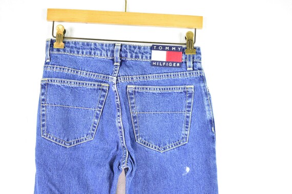 vintage 90s tommy hilfiger flare leg jeans size 5 | Etsy