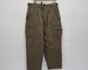 VINTAGE MENS PANTS CARGO TROUSERS SURPLUS WORK CASUAL COMBATS ARMY OLIVE XS-XXL 