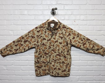 Vintage Duck Hunt Camo Jacket Mountain Praire Bomber Insulated