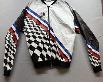 Vintage 90s Racing Flags Tyvek Jacket Size XL