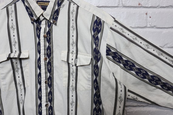 90s panhandle slim southwestern stripe shirt size… - image 2