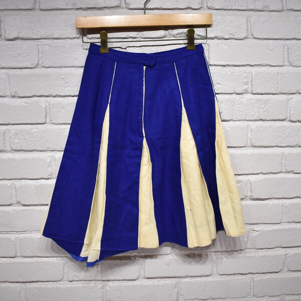 Navy and White Pleated Cheerleading Skirt - Etsy