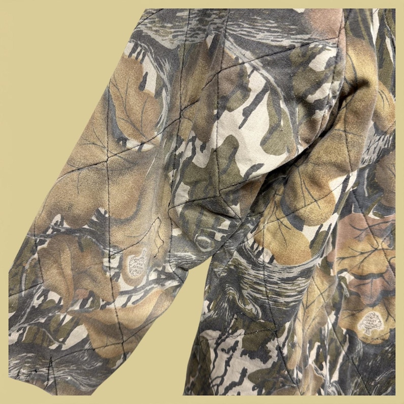 Vintage Mossy Oak Fall Foliage 90s Camo Jacket Broken Zipper Size Small image 5