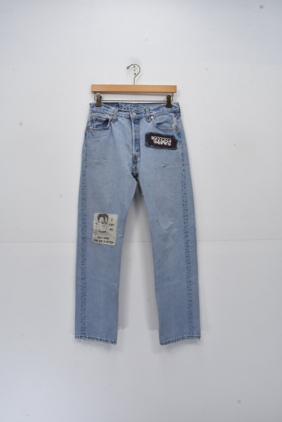 90s Levis 501 Custom Punk Patched Denim 
