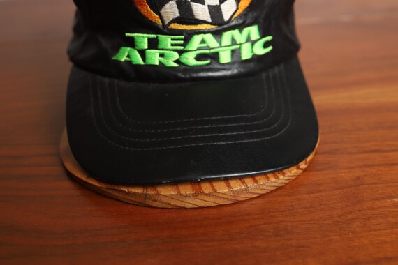 90s team arctic cat leather strapback hat - image 2