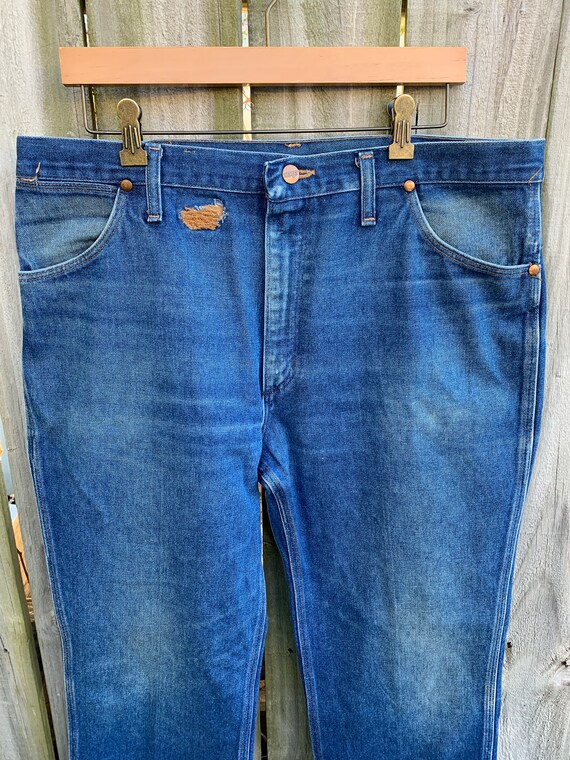 80s Wrangler Repaired Dark Denim Jeans 