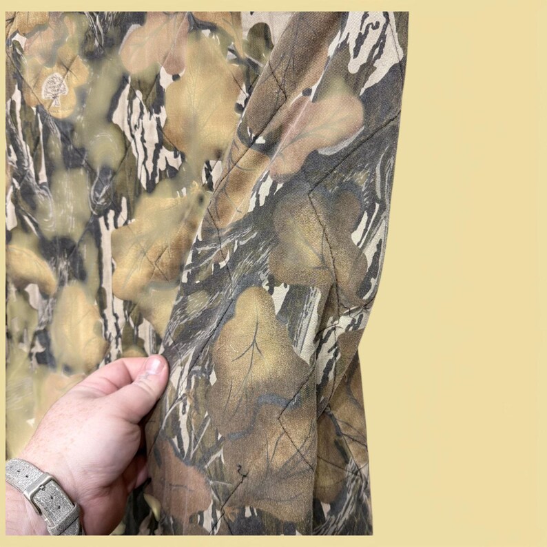 Vintage Mossy Oak Fall Foliage 90s Camo Jacket Broken Zipper Size Small image 6