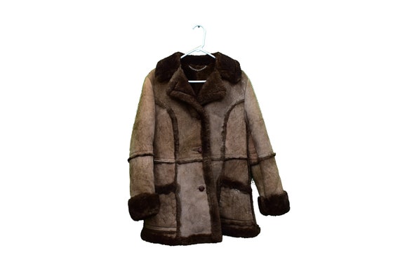 70s shearling marlboro man style coat size small
