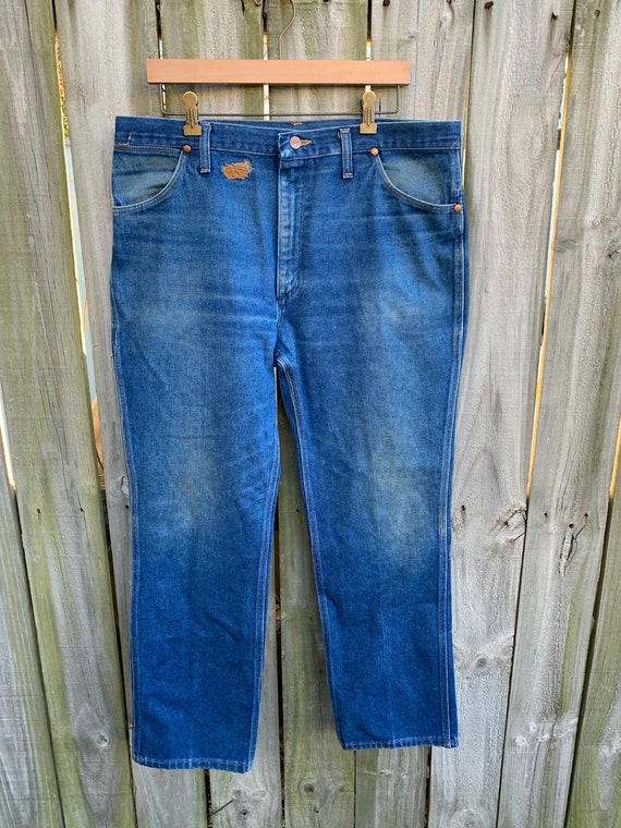80s Wrangler Repaired Dark Denim Jeans 