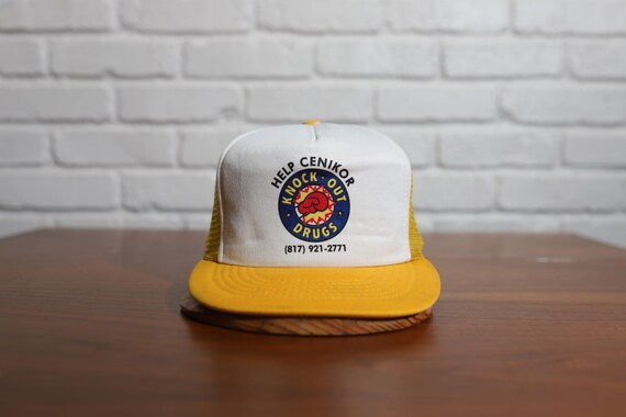 80s help cenikor knock out drugs trucker hat - image 1