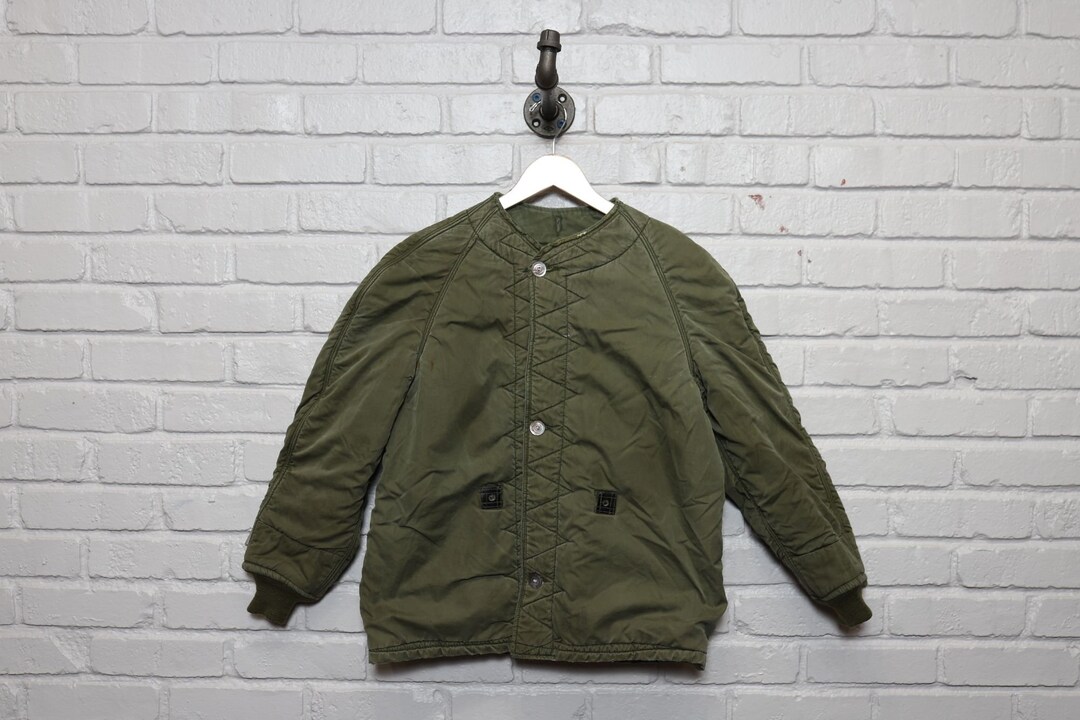 60s Us Military Jacket Liner With Buttons Size Medium Etsy