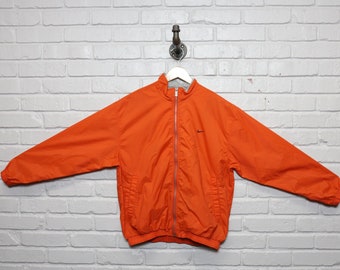 90s youth size nike orange windbreaker jacket size large