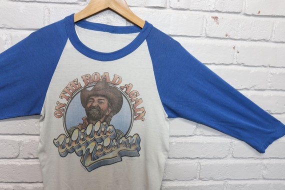 80s willie nelson on the road again baseball tee … - image 2