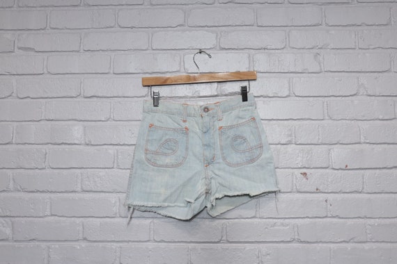 70s faded glory cut off denim shorts size 27 - image 1