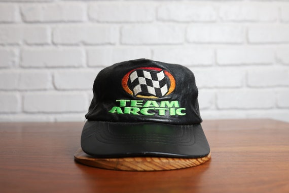 90s team arctic cat leather strapback hat - image 1