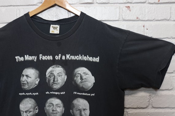 90s three stooges faces of a knucklehead tee shir… - image 2