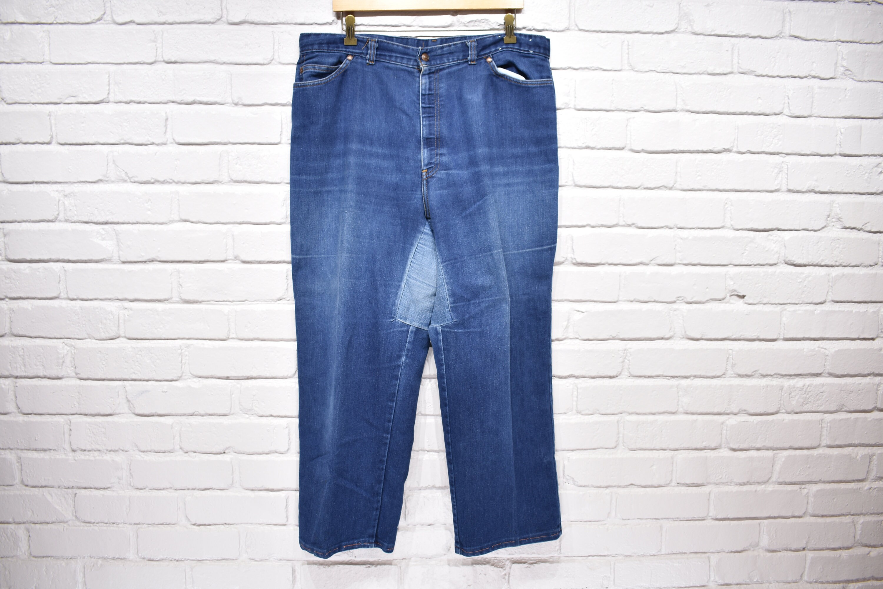 80s Patched Levis Prospector Jeans Size 38/27 Etsy