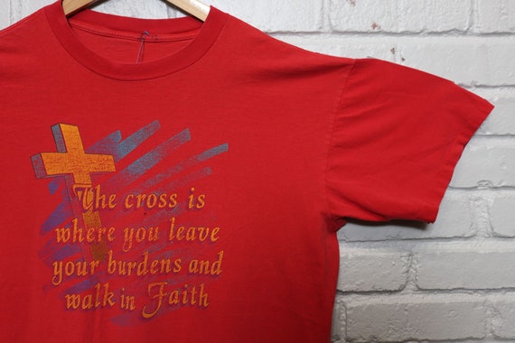 90s walk in faith cross jesus tee size xl - image 2