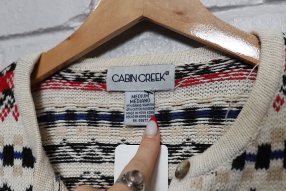 90s cabin creek two button sweater size medium - image 3