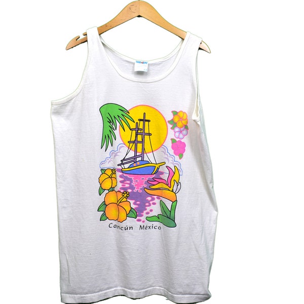 90s cancun mexico tank top size large