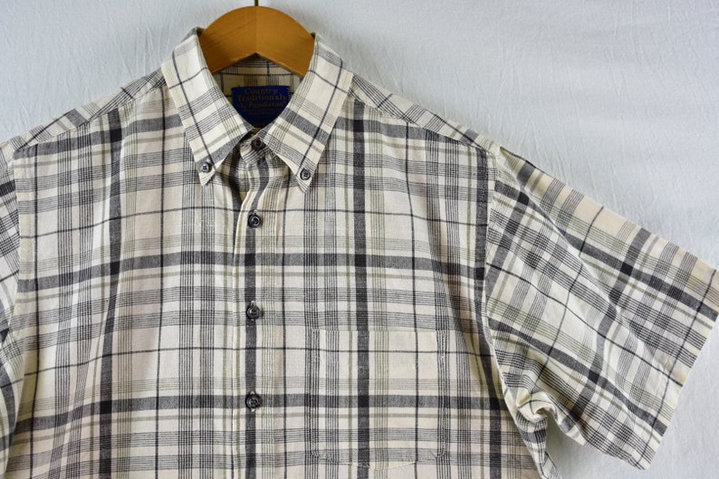 vintage 80s pendleton country traditionals short sleeve button down shirt size large