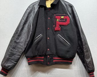 Vintage 60s P Letterman Jacket Size Medium