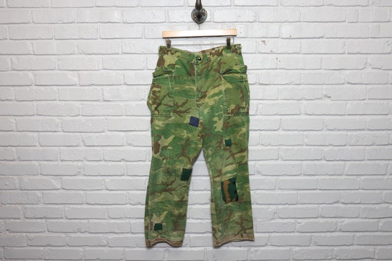 70s reversible camo hunting pants frogskin style … - image 1