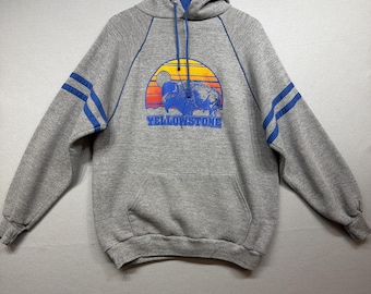 Vintage 80s Yellowstone Buffalo Hoodie Size XL