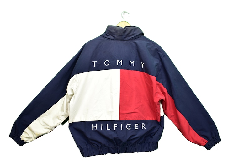 Vintage 90s Tommy Hilfiger Big Flag Windbreaker Jacket Size | Etsy