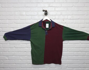 90s color block polo shirt size XL