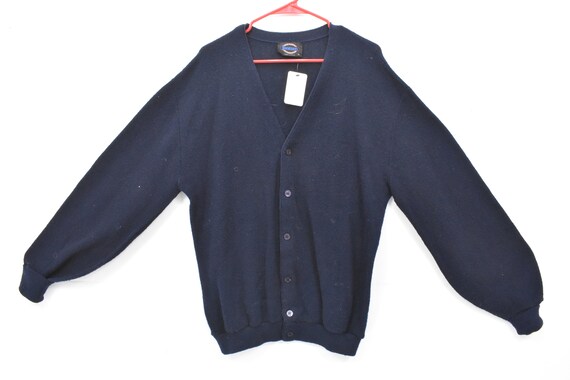 80s Navy Janbtzen Cardigan Sweater Size Xl - Etsy