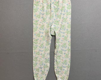 Vintage 80s Floral Print Thermal Base Layer Lady Anson Pants Size Large