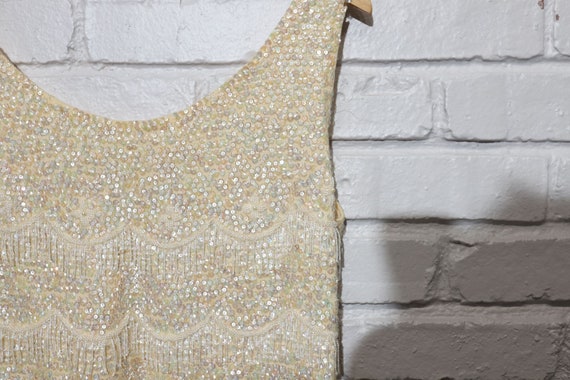60s heftco beaded sequin top size small - image 2