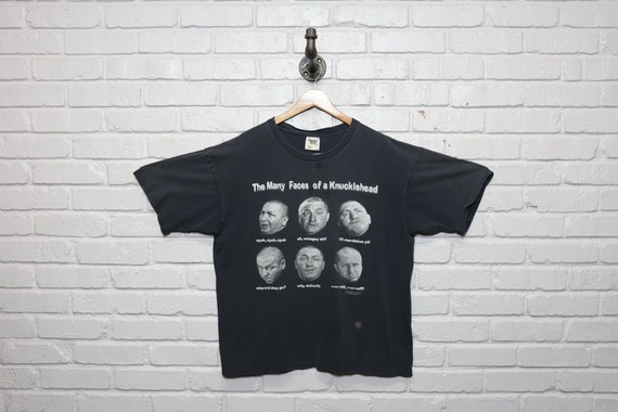 90s three stooges faces of a knucklehead tee shir… - image 1