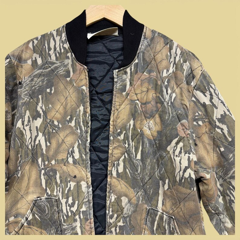 Vintage Mossy Oak Fall Foliage 90s Camo Jacket Broken Zipper Size Small image 2